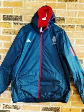 2020 Adidas Boston Marathon/John Hancock Blue Hooded Jacket